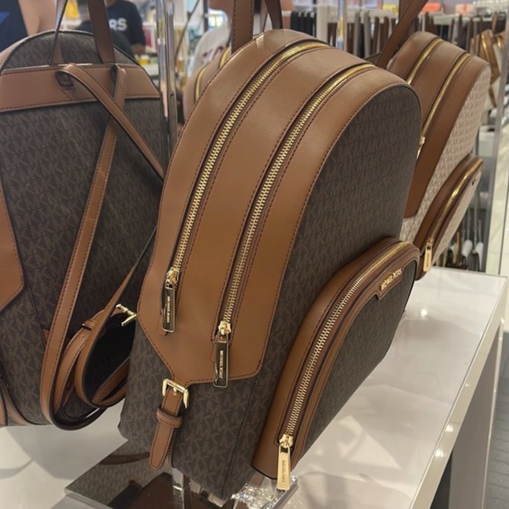 Michael Kors Jaycee Large Zip Pocket Backpack Brown - Picture 7 of 16